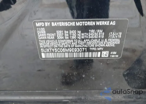 2021 BMW X3 xDrive30I from USA, damaged, VIN 5UXTY5C06M9E93071